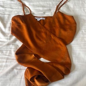 Wrap around silk top